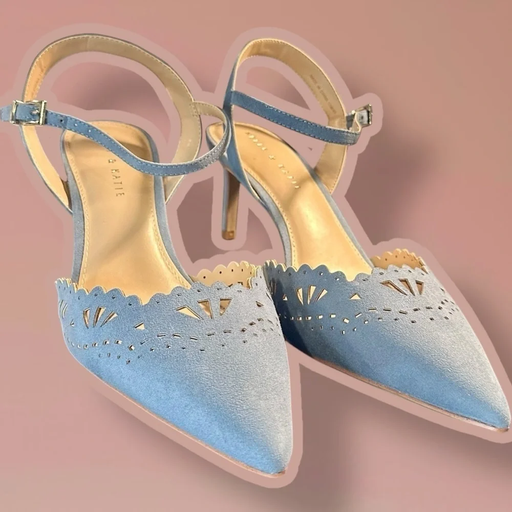 NWOT Kelly & Katie ‘Zabell’ Geometric Cutout Ankle Strap Pumps in Blue Size 11
